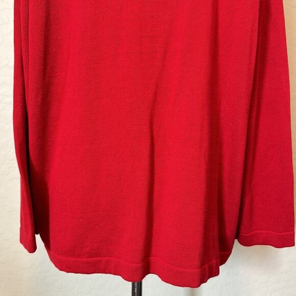 Quacker Factory Long Sleeve Red Sequin Embellished Zipper Front Cardigan Size 1X - Picture 11 of 15